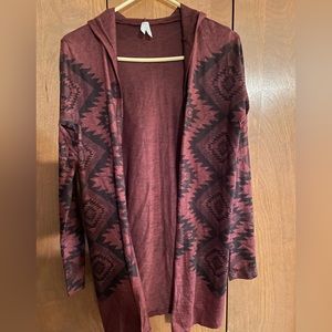 Aztec Maroon Cardigan